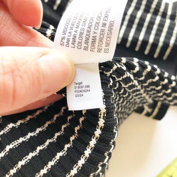 A NEW DAY NWT Bell Long Sleeve Midi Ribbed Sweater Dress Striped Womens Large - Picture 7 of 10